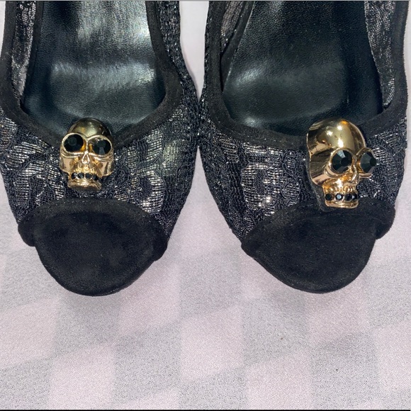 Rare Highest Heel Skull and Flower Heels Halloween - Picture 5 of 9